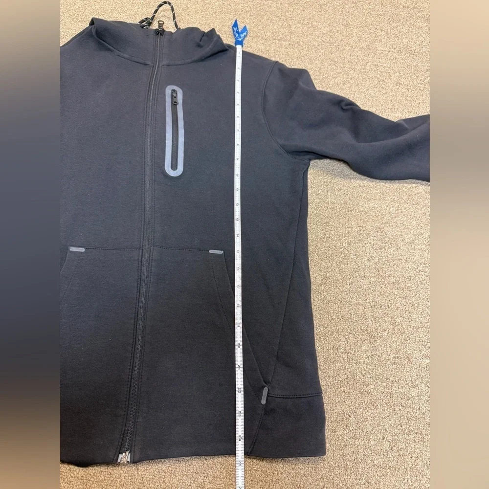Old Navy: Men's Active Black Hooded Zip Up Sweatshirt, Size S